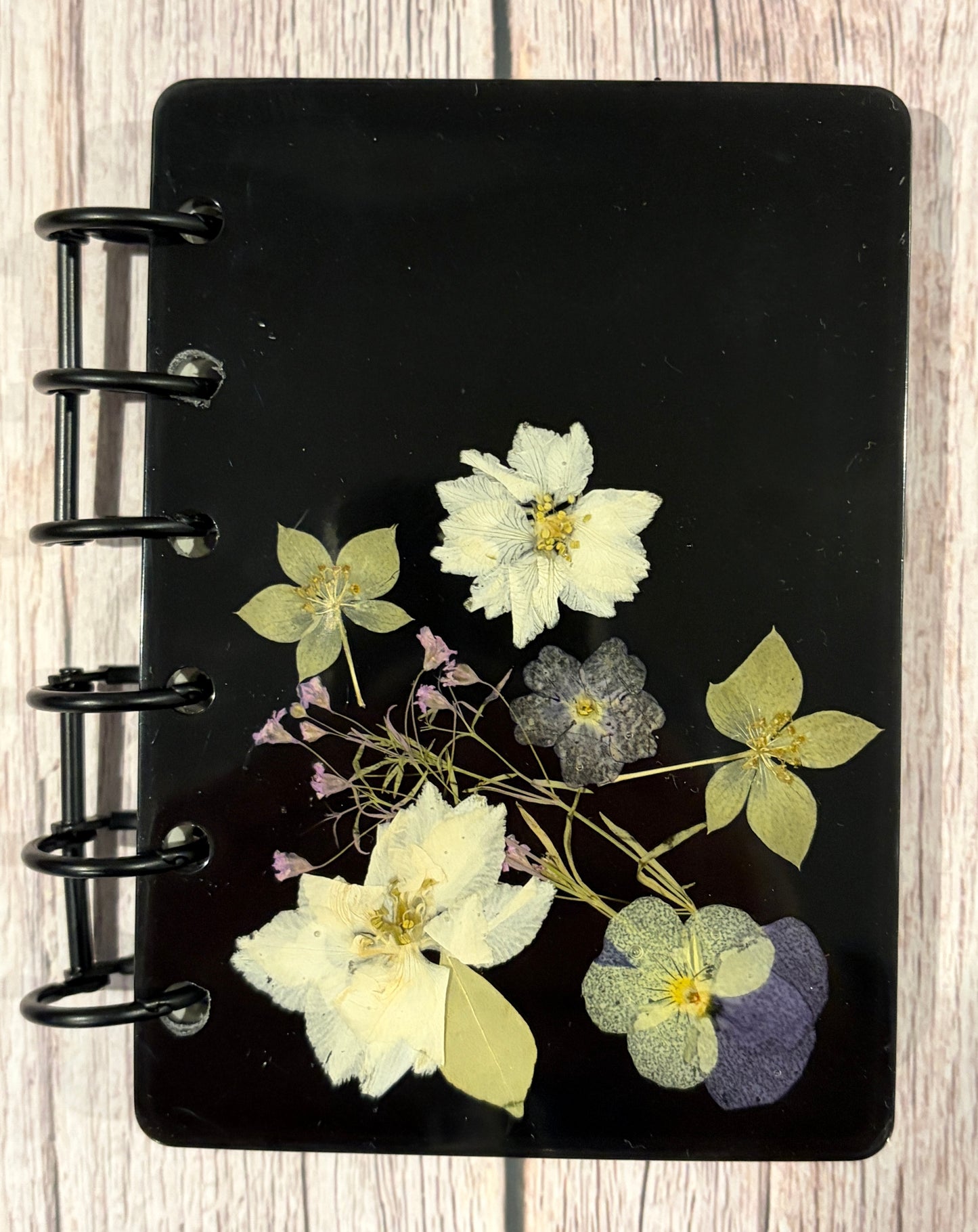 Small Resin Journal with Pressed Dried Flowers