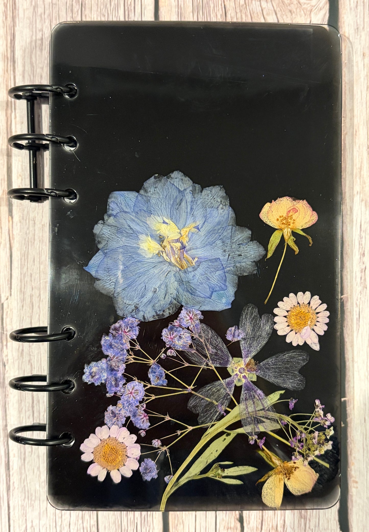 Medium Resin Journal with Pressed Dried Flowers