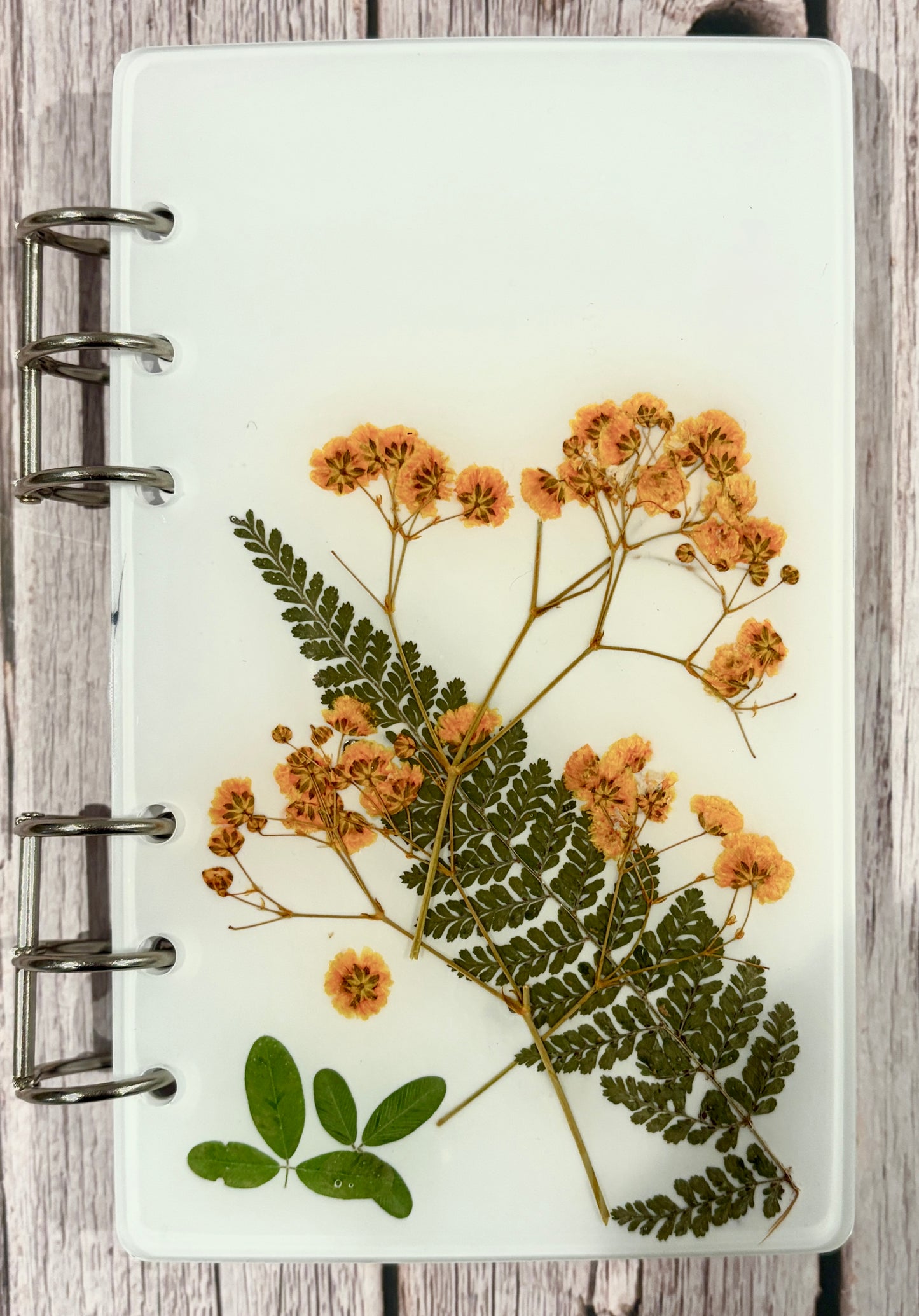 Medium Resin Journal with Pressed Dried Flowers