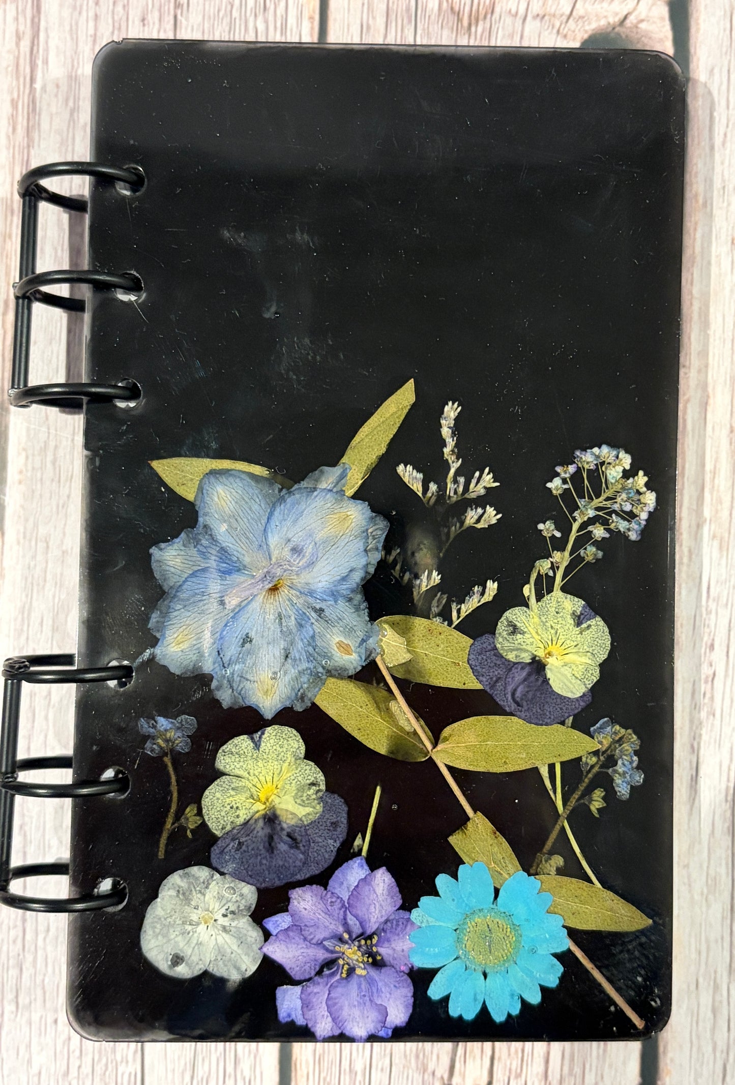 Medium Resin Journal with Pressed Dried Flowers