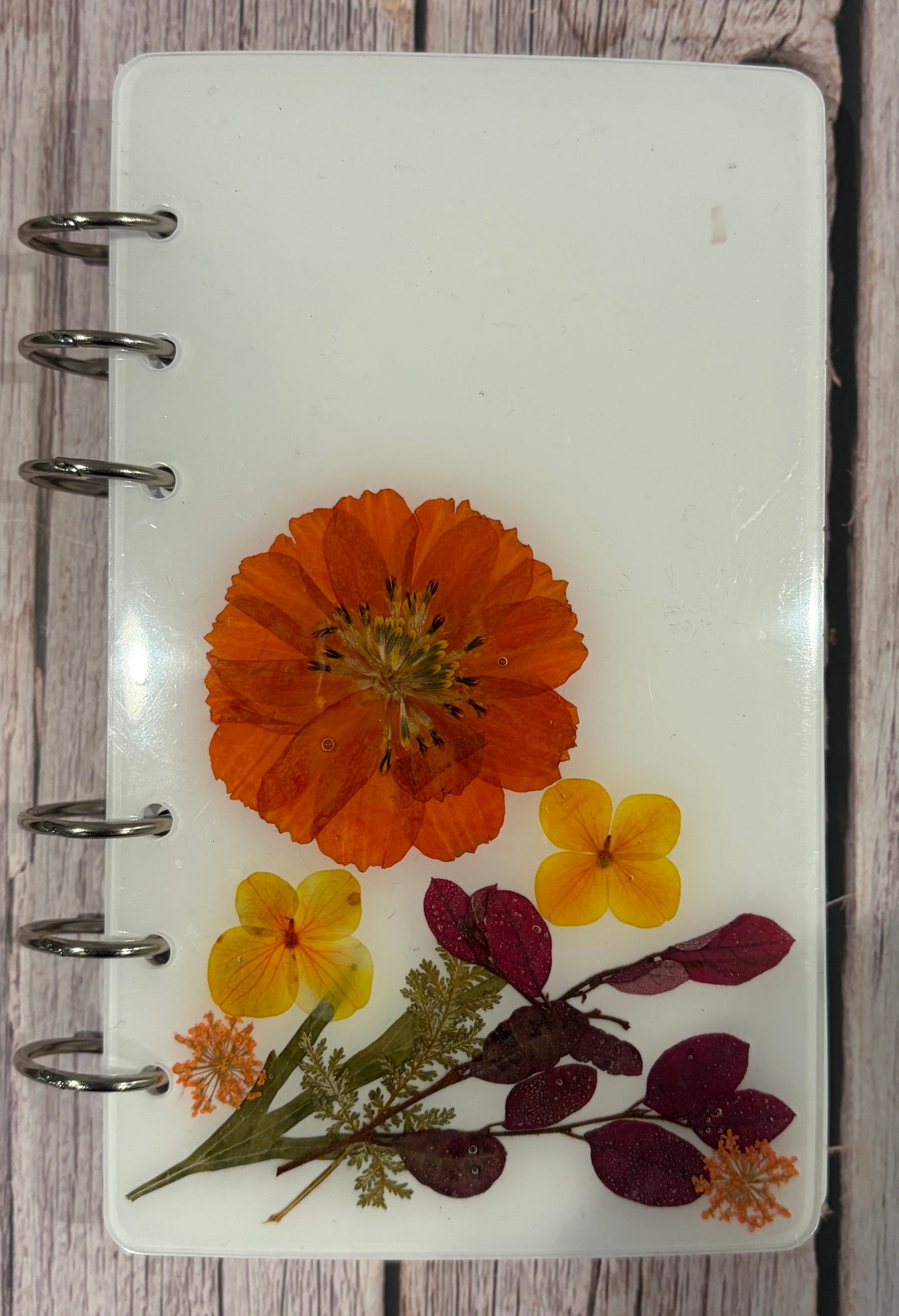 Medium Resin Journal with Pressed Dried Flowers