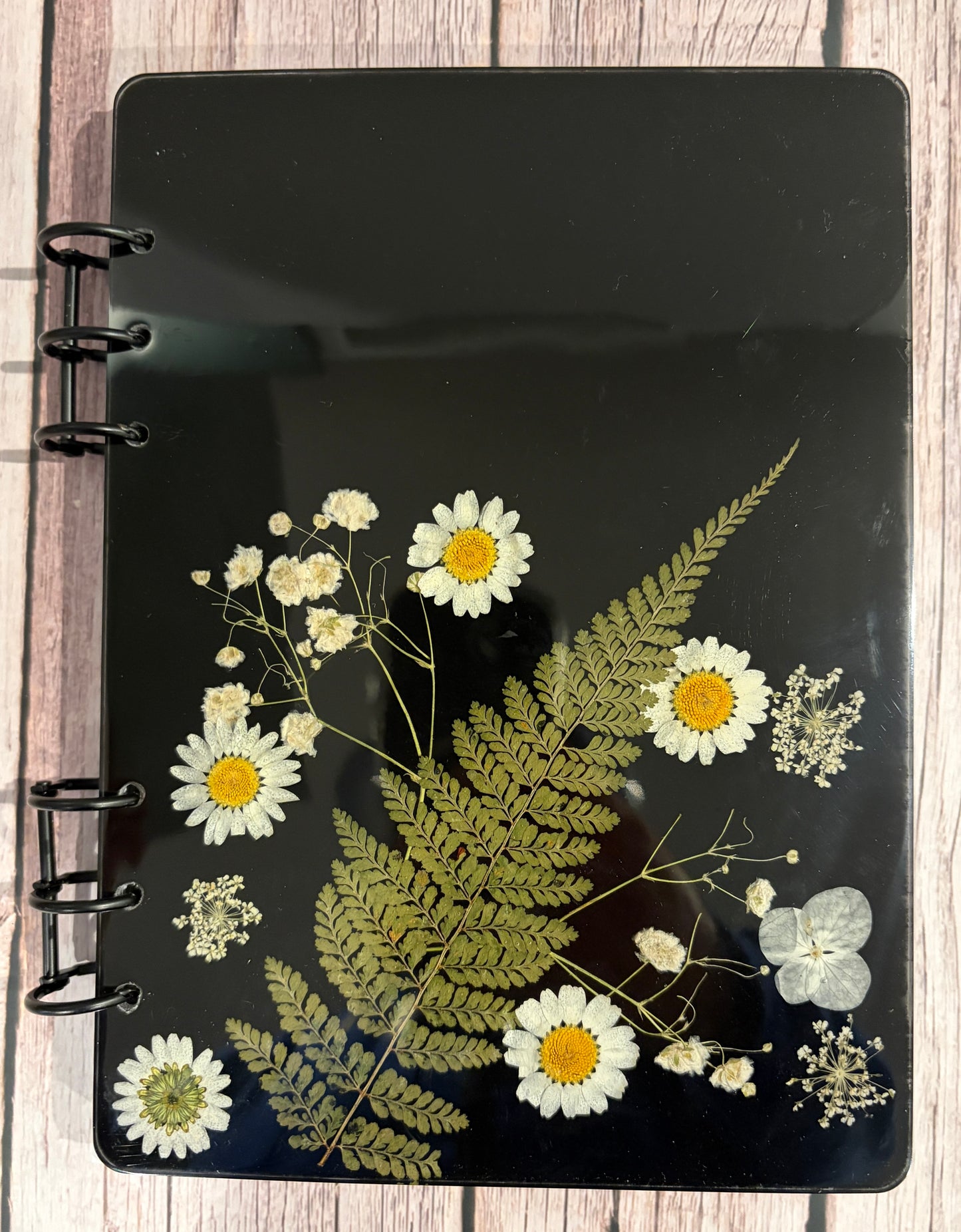 Large Resin Journal with Pressed Dried Flowers