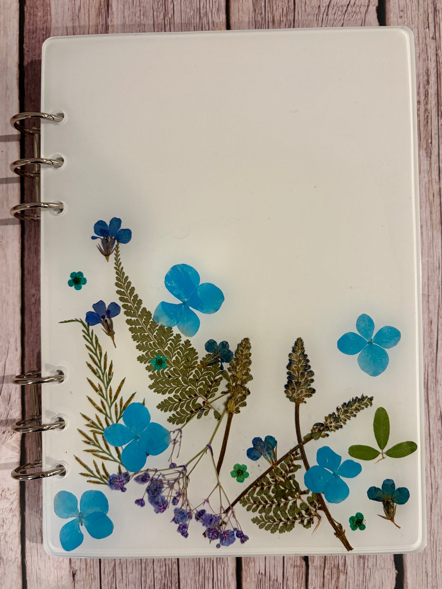 Large Resin Journal with Pressed Dried Flowers