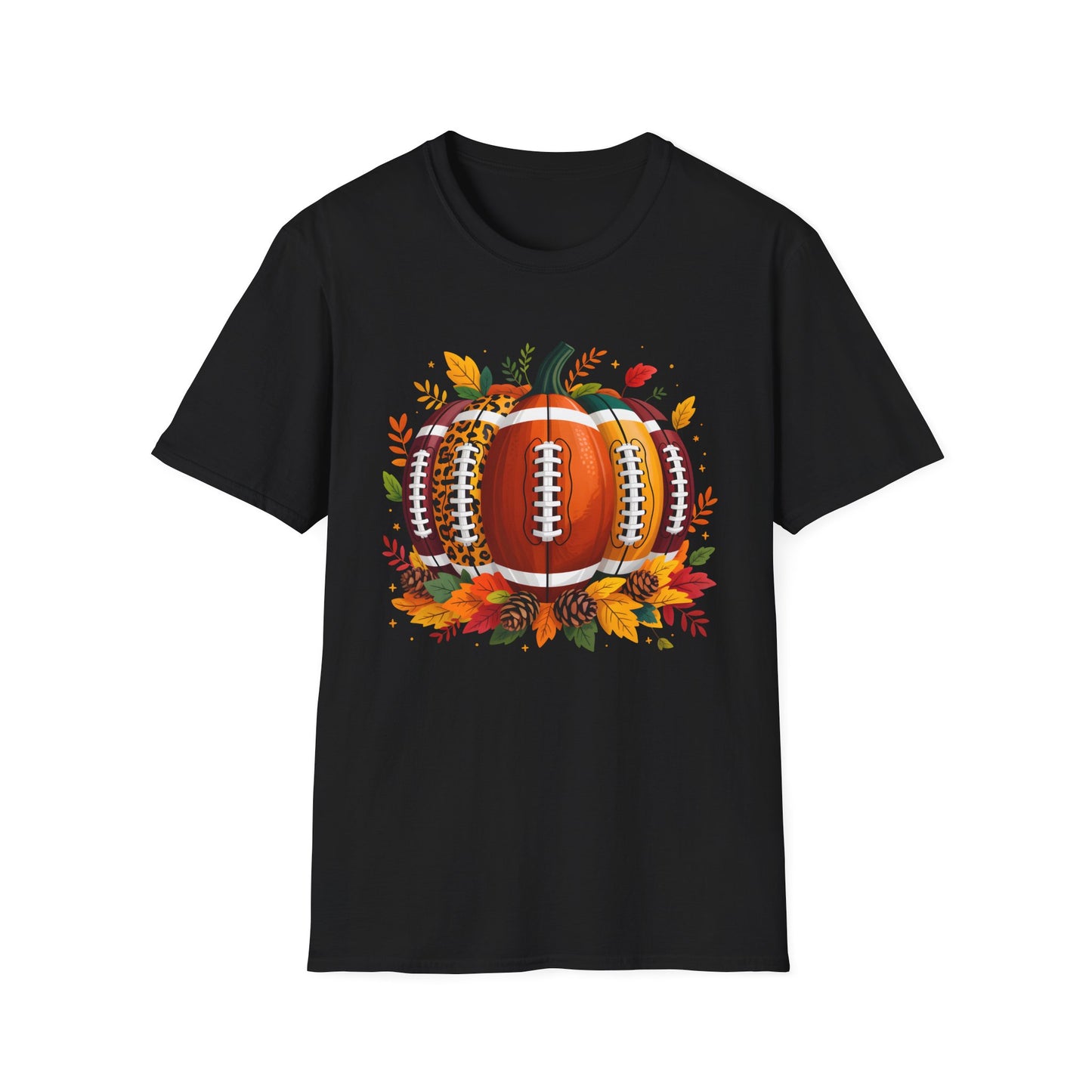 Fall Football Pumpkin T-Shirt, Autumn Apparel, Unisex Tee, Halloween Gift, Cozy Style Shirt