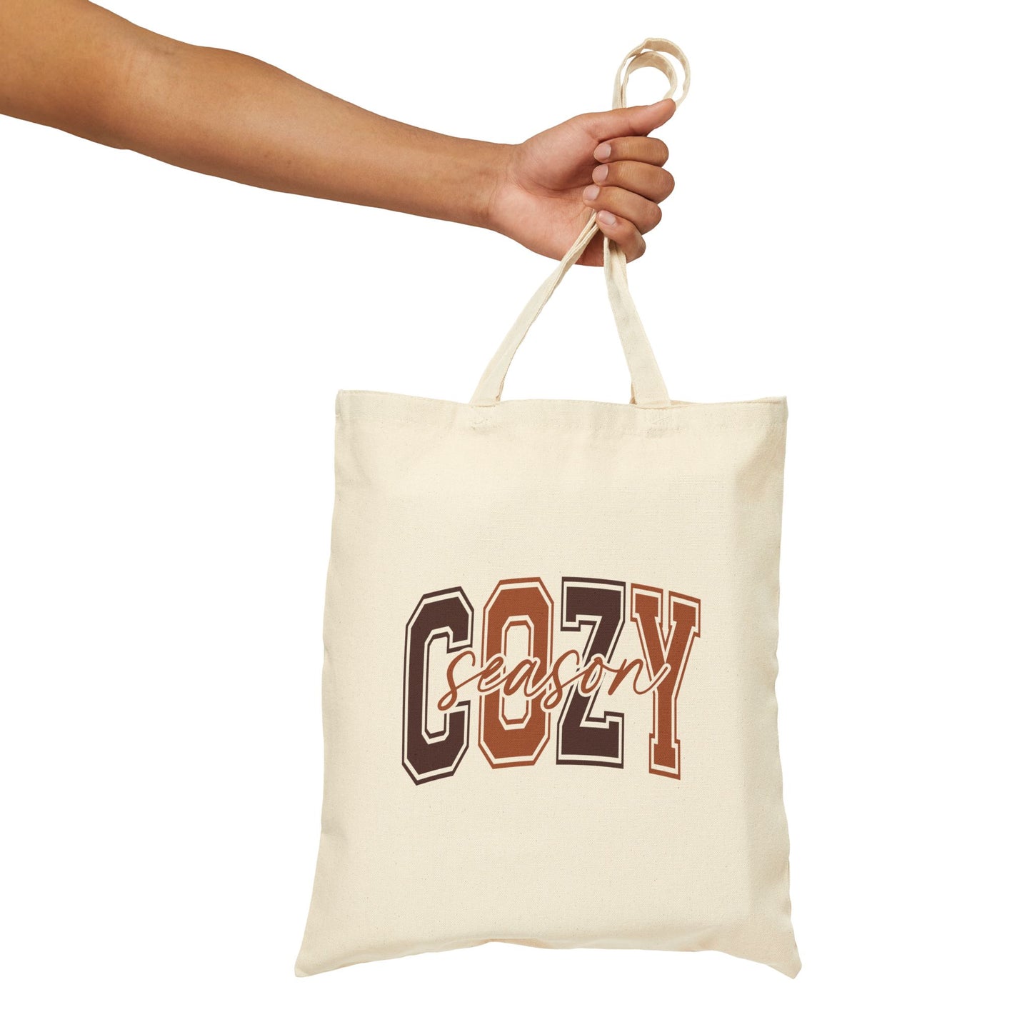 Cozy Season Cotton Canvas Tote Bag, Perfect for Fall, Eco-Friendly Shopping, Reusable Gift, Autumn Vibes, Tote for Books, Groceries