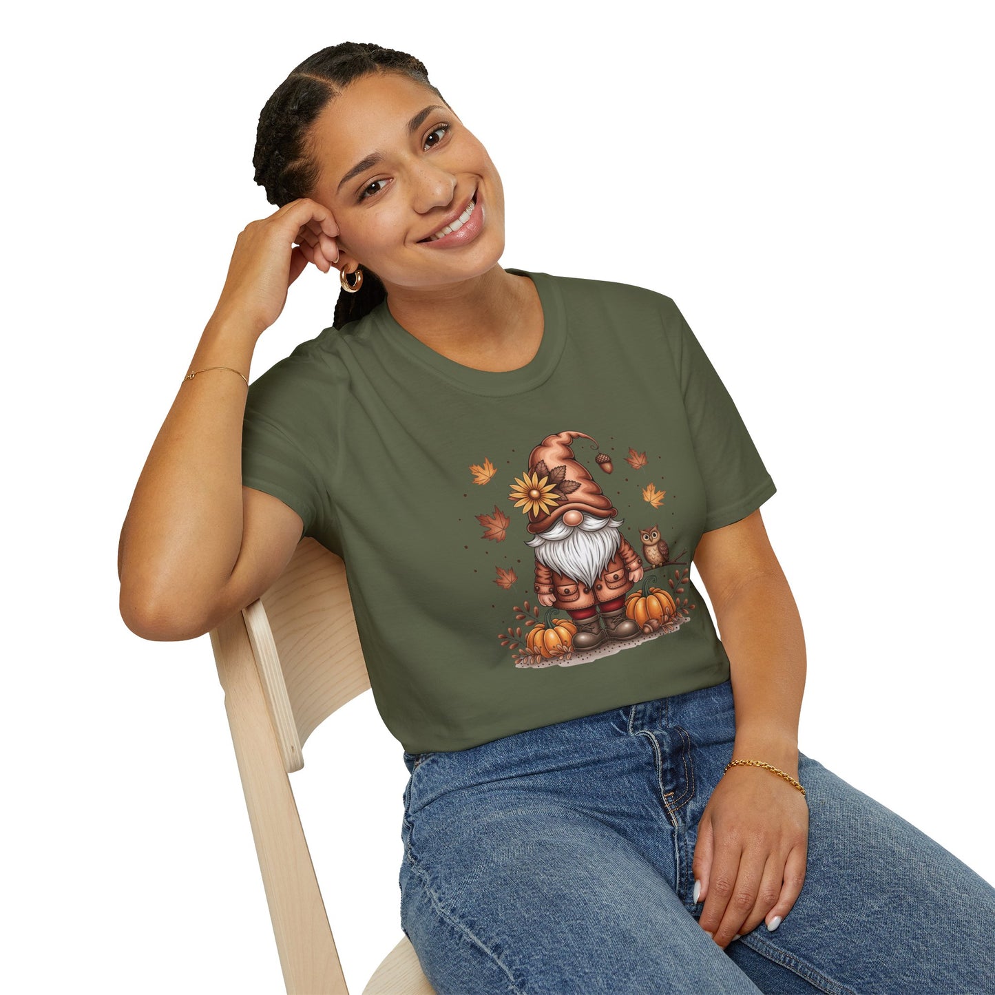 Autumn Gnome T-Shirt, Cozy Fall Tee, Pumpkin Harvest Shirt, Funny Thanksgiving Apparel, Unisex Seasonal Top