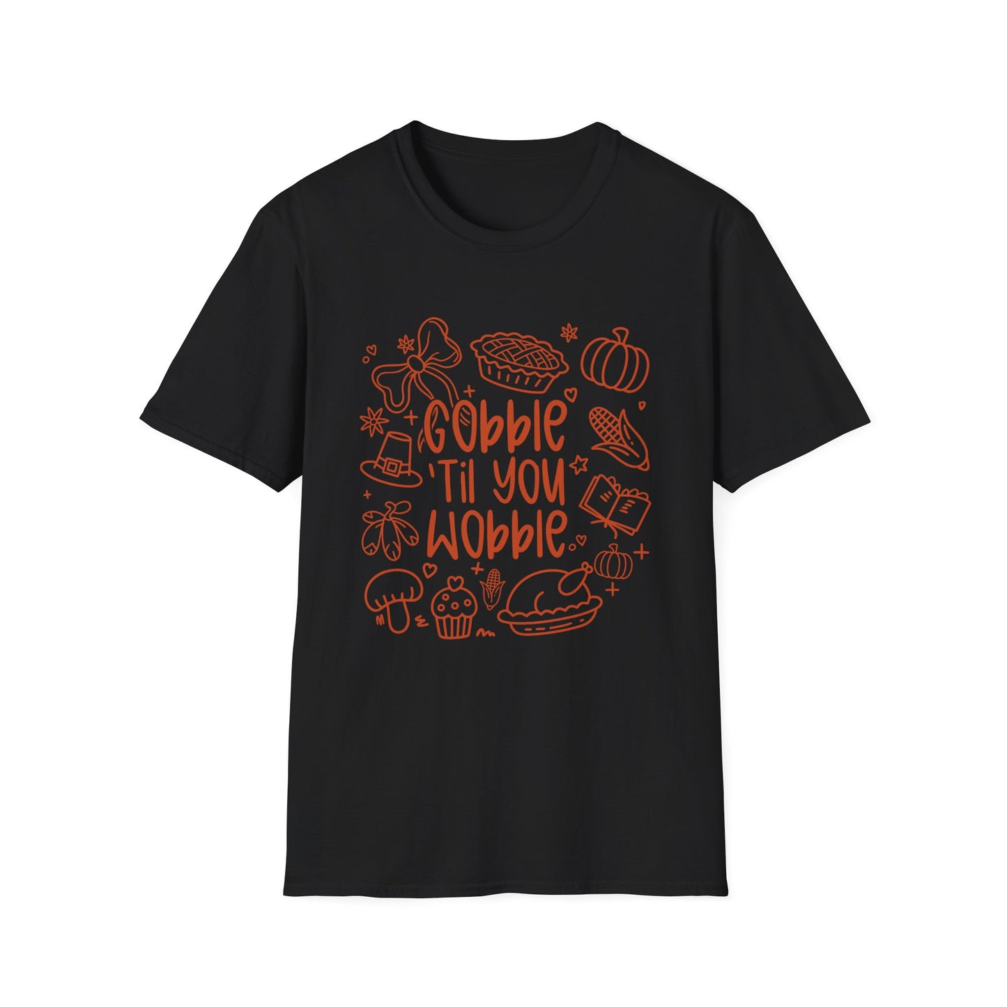 Thanksgiving Fun Unisex T-Shirt, Holiday Apparel, Funny Graphic Tee, Fall Clothing, Gobble 'Til You Wobble Shirt