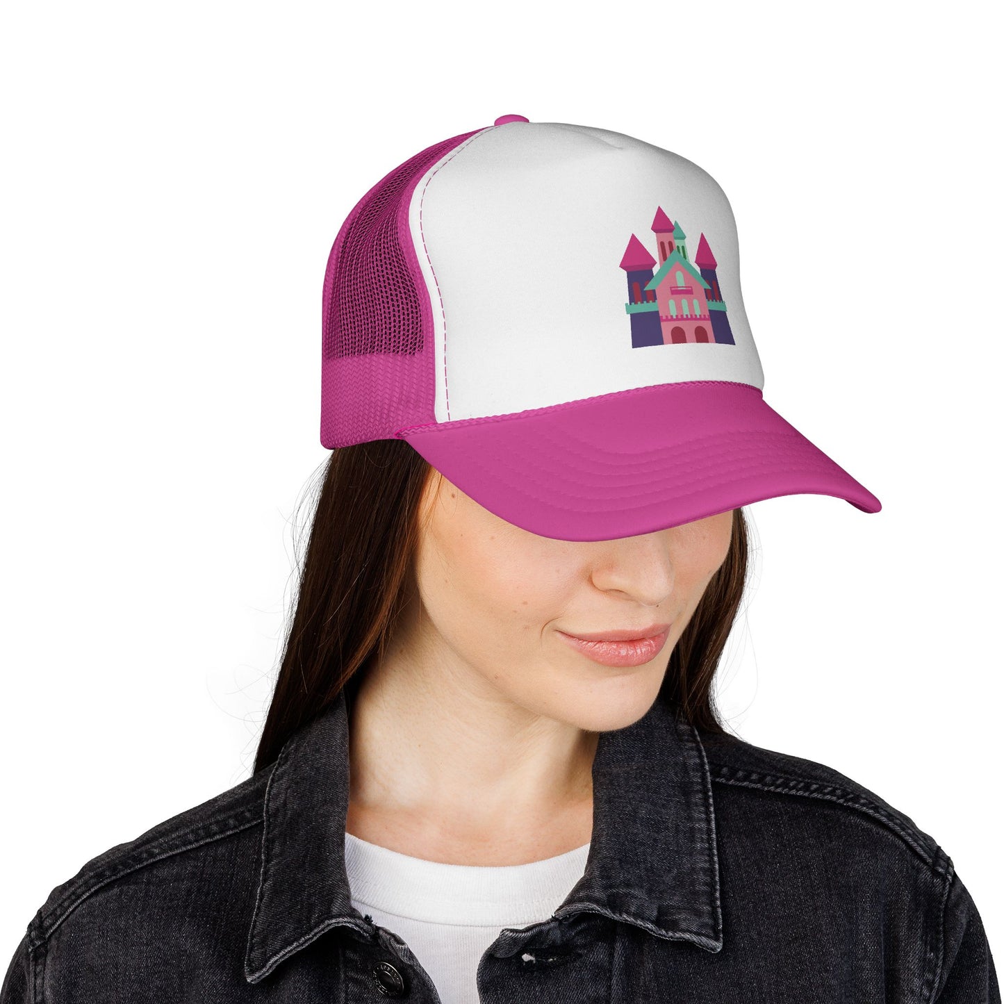 Colorful Castle Trucker Cap - Fun Summer Accessory for Kids, Festival Gear, Gift for Disney Lovers, Parenting Events, Theme Park Outing
