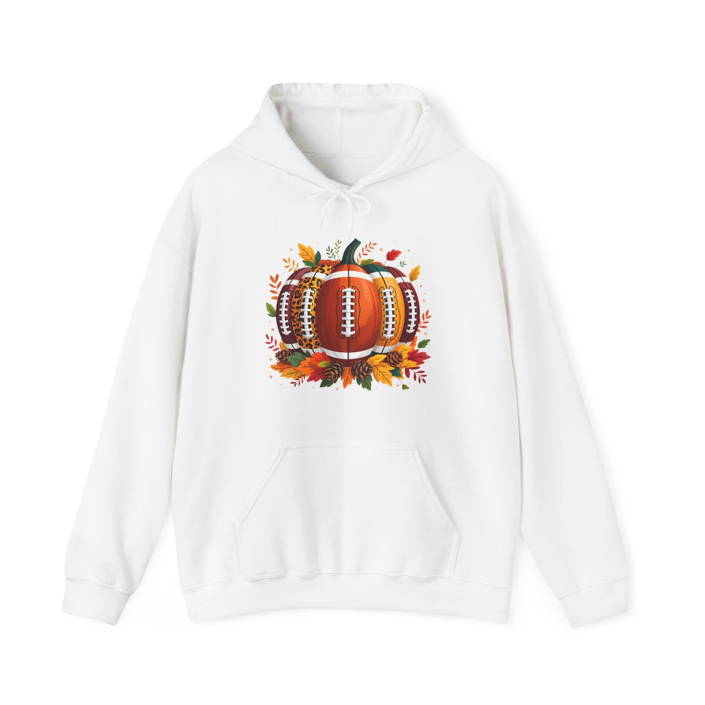 Fall Pumpkin Football Hoodie, Unisex Sweatshirt for Sports Lovers, Autumn Gift, Halloween Apparel, Cozy Casual Wear