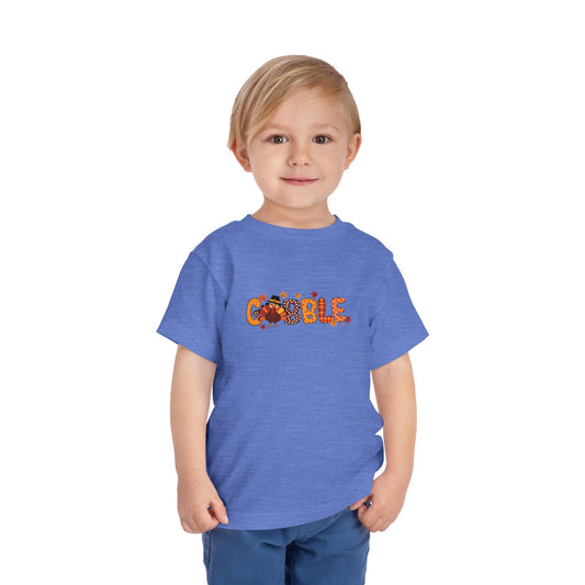 Thanksgiving Toddler Tee, Funny Gobble Shirt, Kids Holiday Apparel, Cute Fall T-Shirt, Toddler Turkey Top