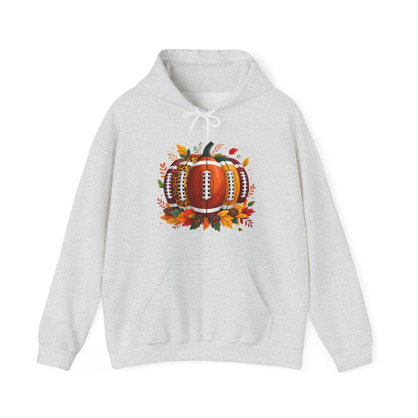 Fall Pumpkin Football Hoodie, Unisex Sweatshirt for Sports Lovers, Autumn Gift, Halloween Apparel, Cozy Casual Wear