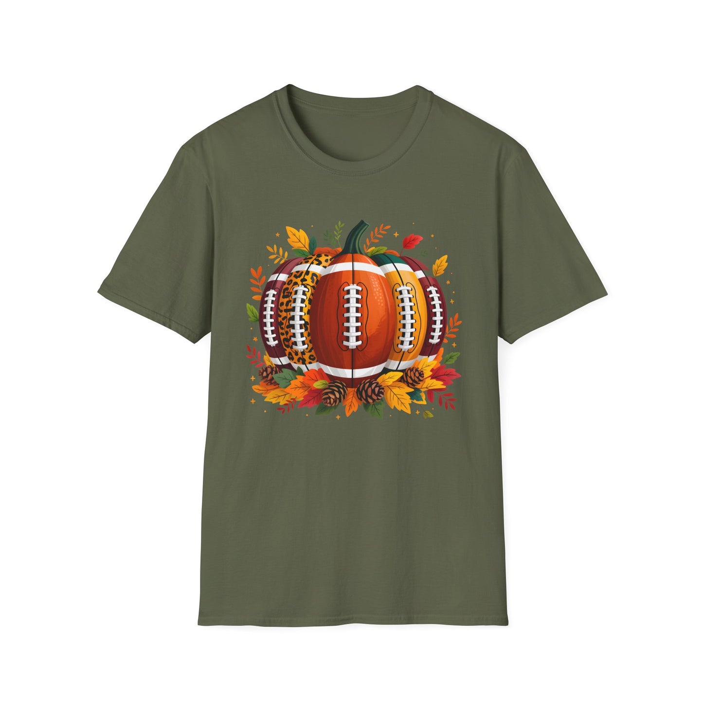 Fall Football Pumpkin T-Shirt, Autumn Apparel, Unisex Tee, Halloween Gift, Cozy Style Shirt