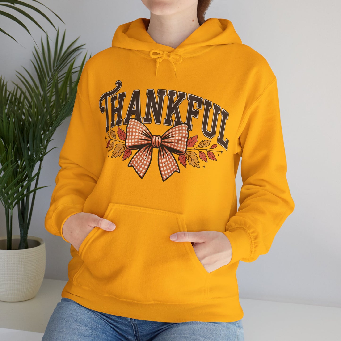 Thankful Hooded Sweatshirt | Cozy Holiday Apparel, Fall Fashion, Gratitude Gift, Thanksgiving Outfit, Unisex Sweatshirt