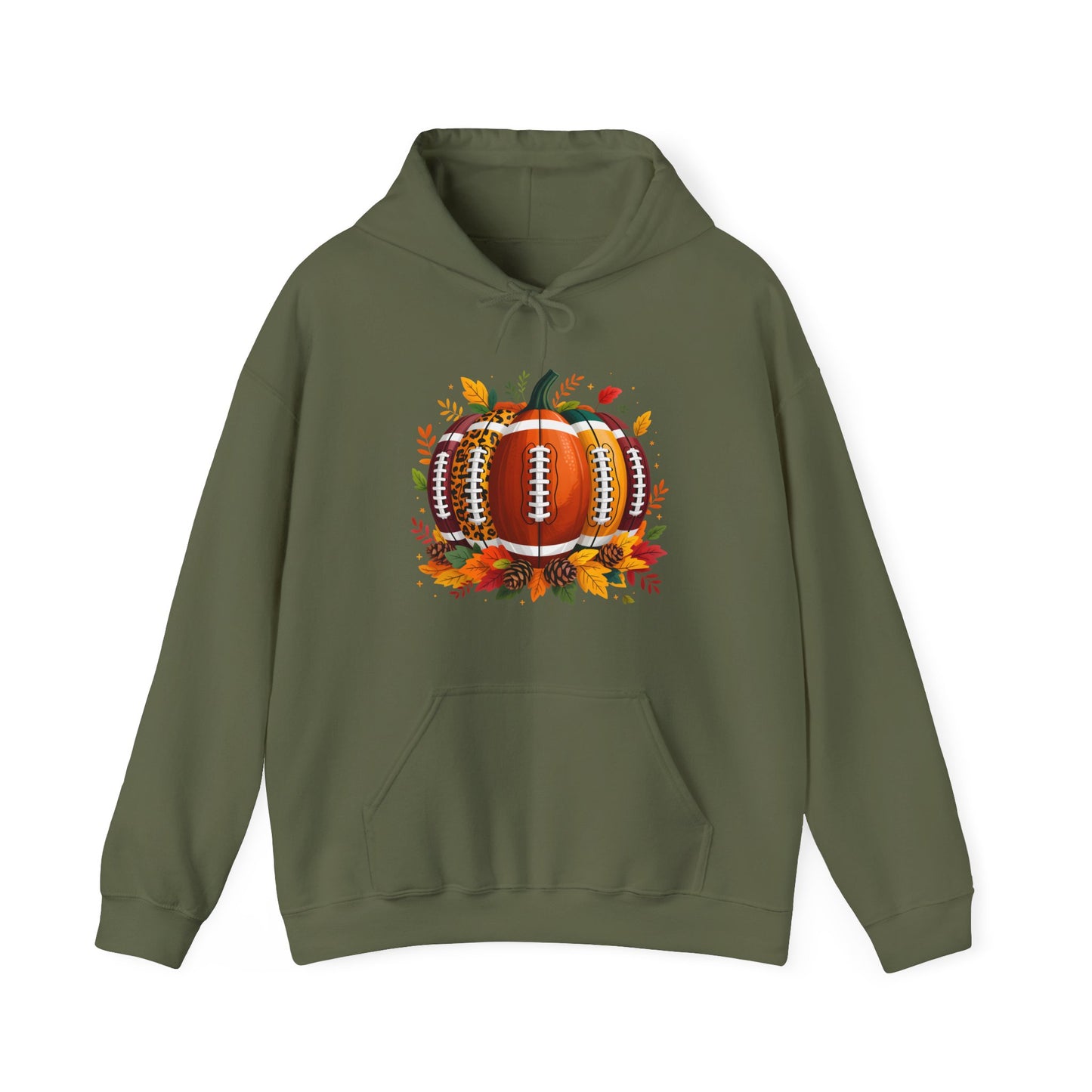 Fall Pumpkin Football Hoodie, Unisex Sweatshirt for Sports Lovers, Autumn Gift, Halloween Apparel, Cozy Casual Wear