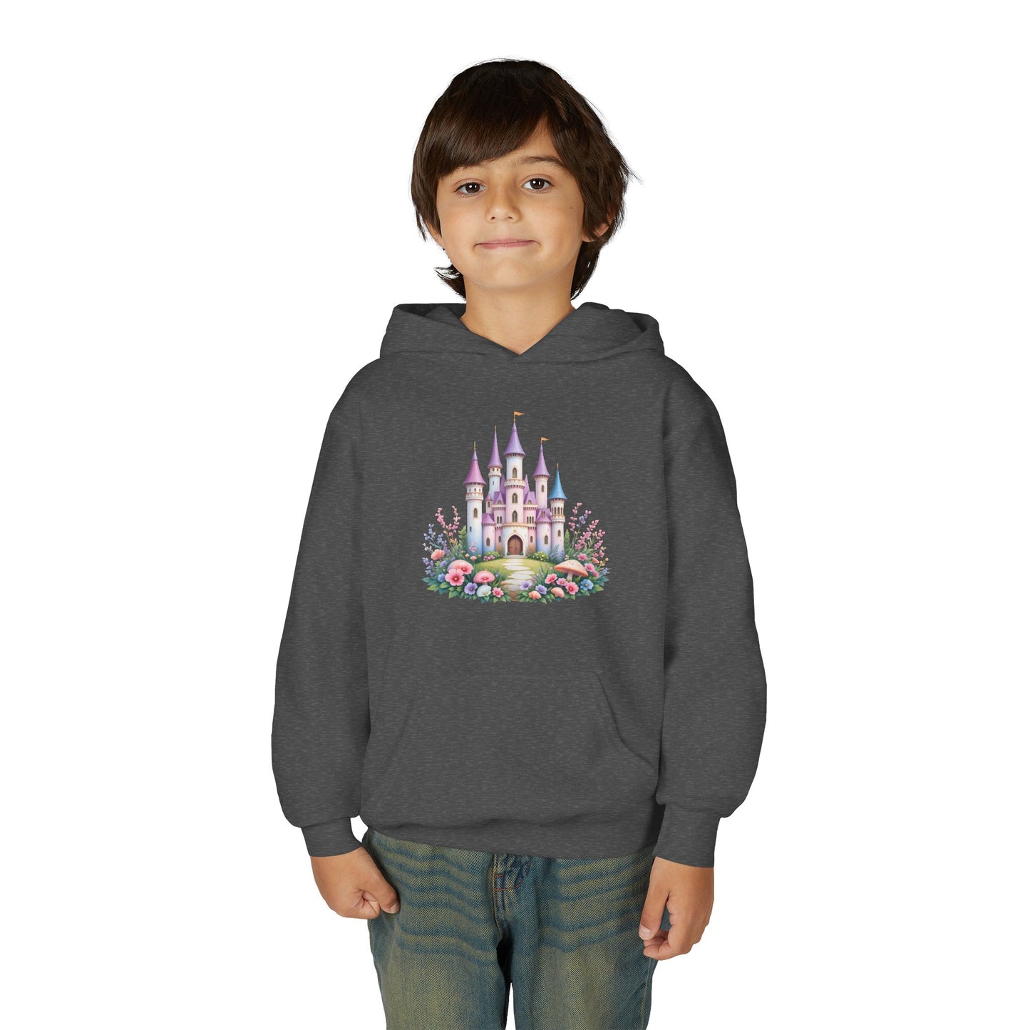 Youth Castle Dreams Hooded Sweatshirt, Cozy Sweatshirt, Kids' Hoodie, Perfect Gift, Fantasy Apparel