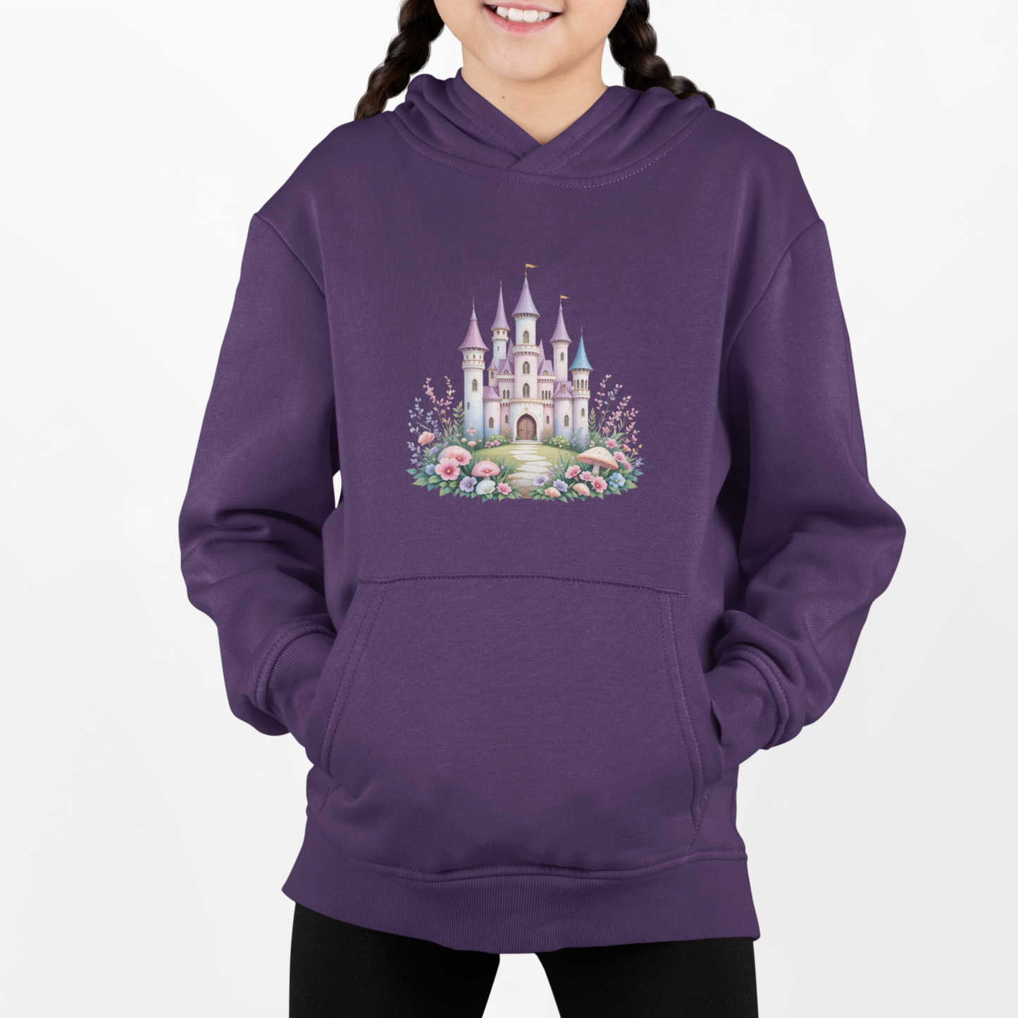 Youth Castle Dreams Hooded Sweatshirt, Cozy Sweatshirt, Kids' Hoodie, Perfect Gift, Fantasy Apparel