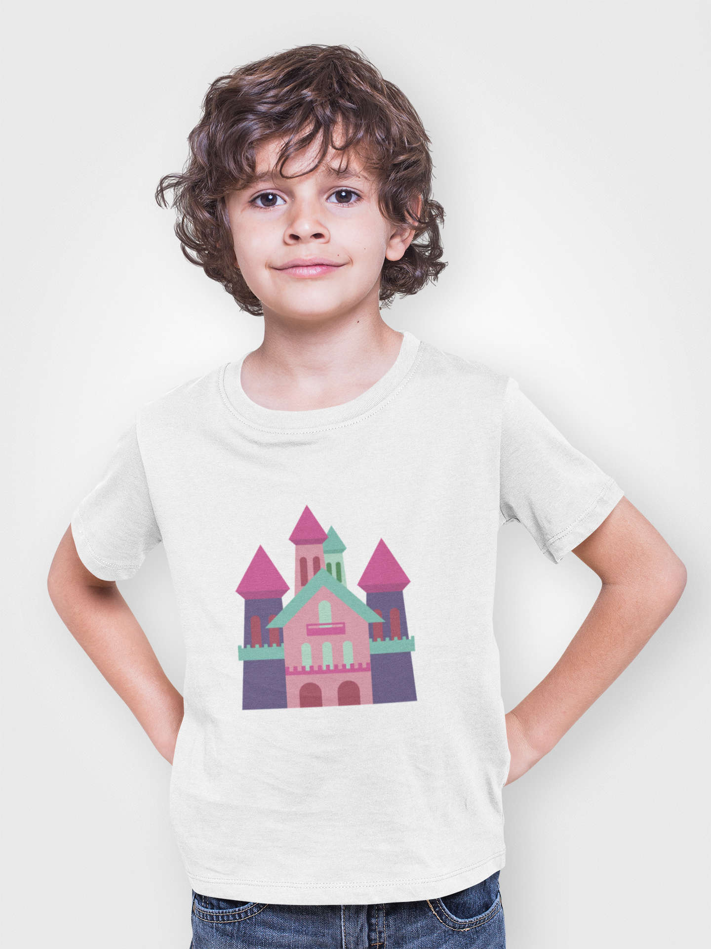 Colorful Castle Kids Tee - Fun Summer Style, Birthday Gift, Playdate Shirt, Toddlers & Kids Apparel, Cute Graphic T-Shirt