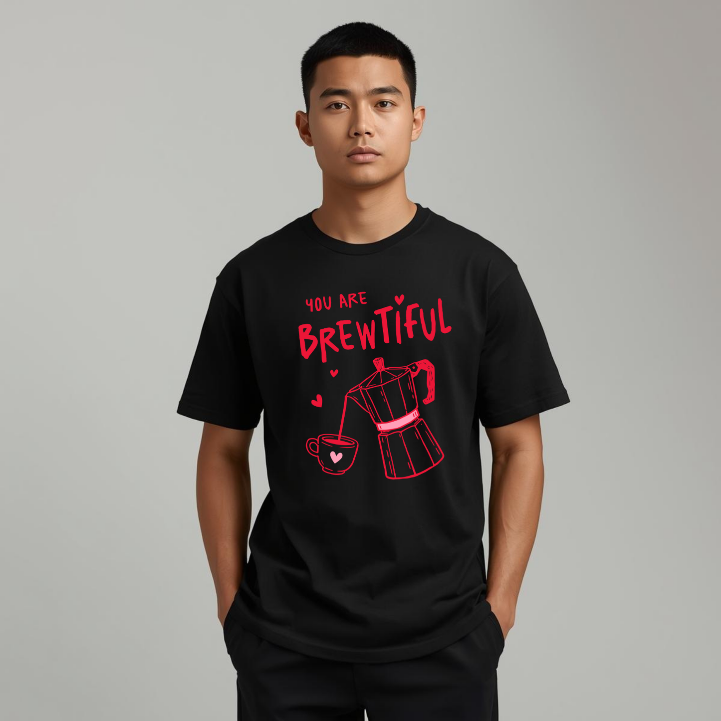 You Are Brewtiful T-Shirt | Coffee Moka Pot Illustration