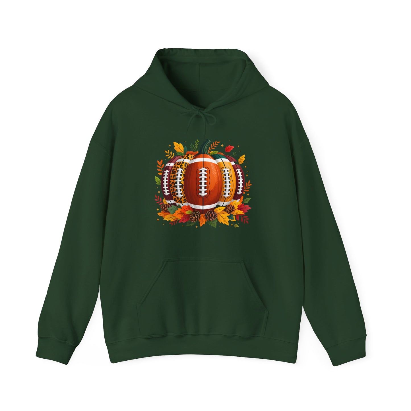 Fall Pumpkin Football Hoodie, Unisex Sweatshirt for Sports Lovers, Autumn Gift, Halloween Apparel, Cozy Casual Wear