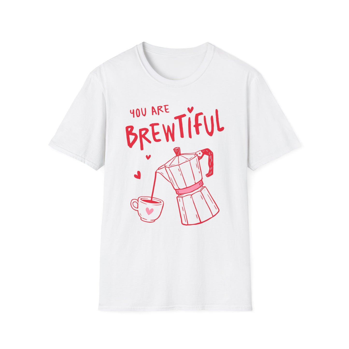 You Are Brewtiful T-Shirt | Coffee Moka Pot Illustration