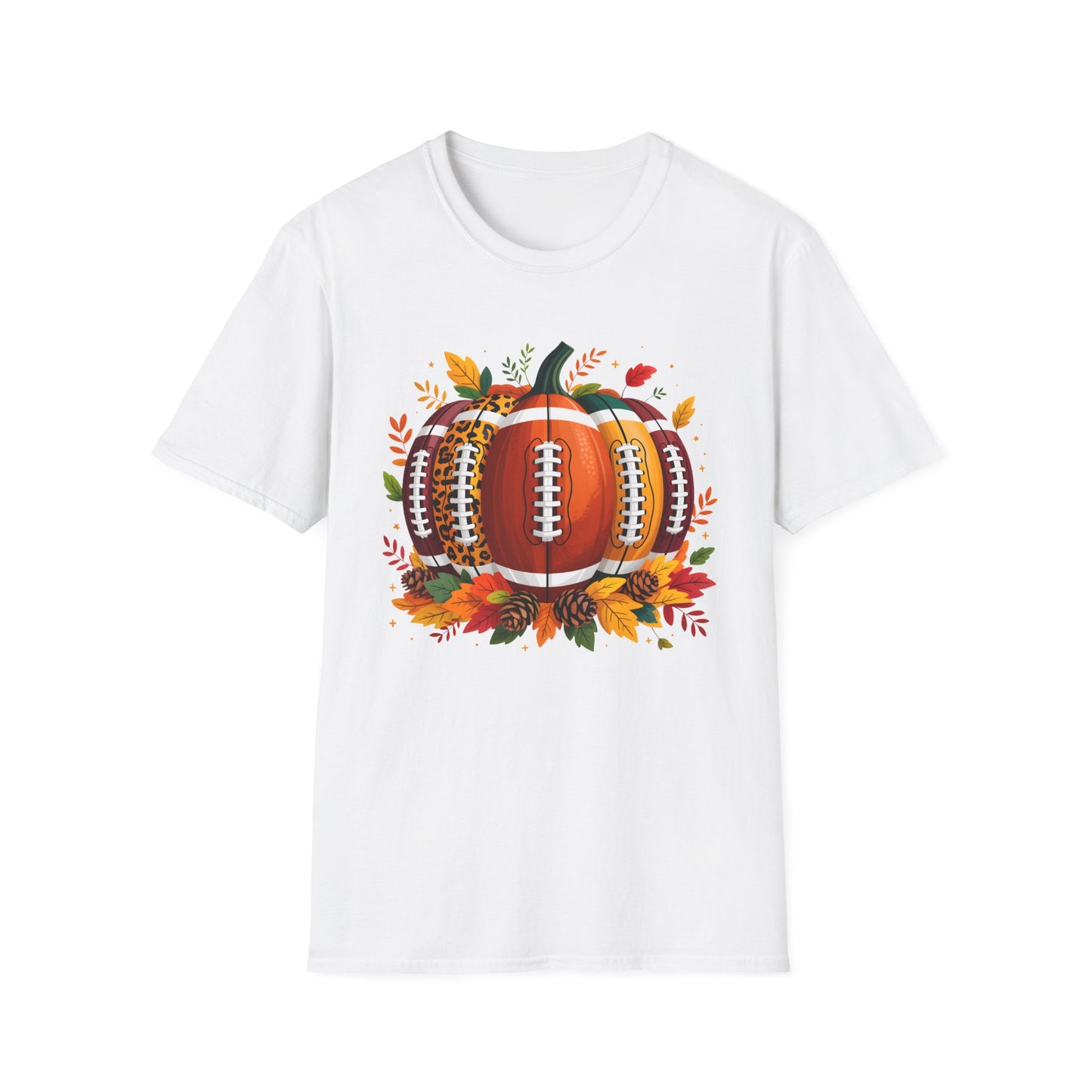 Fall Football Pumpkin T-Shirt, Autumn Apparel, Unisex Tee, Halloween Gift, Cozy Style Shirt