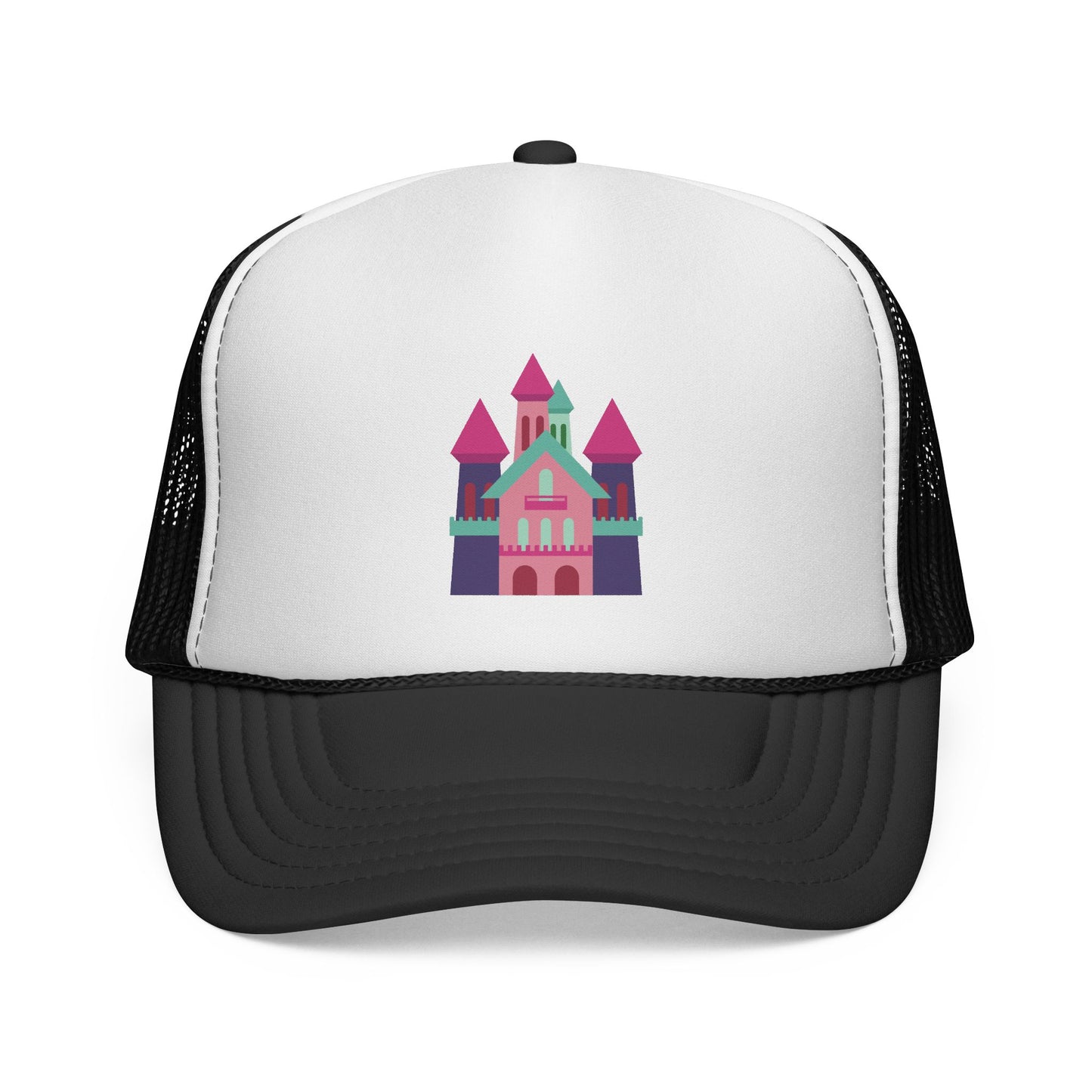 Colorful Castle Trucker Cap - Fun Summer Accessory for Kids, Festival Gear, Gift for Disney Lovers, Parenting Events, Theme Park Outing
