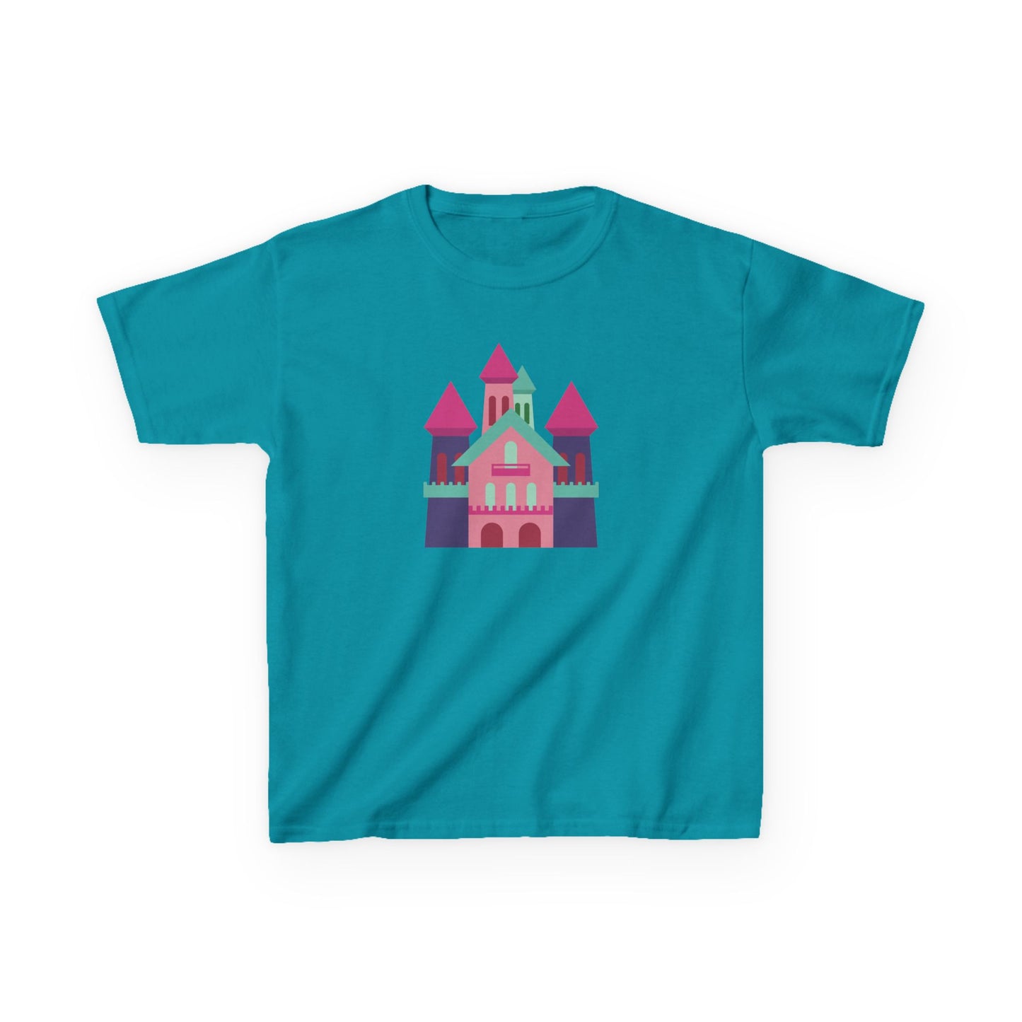 Colorful Castle Kids Tee - Fun Summer Style, Birthday Gift, Playdate Shirt, Toddlers & Kids Apparel, Cute Graphic T-Shirt