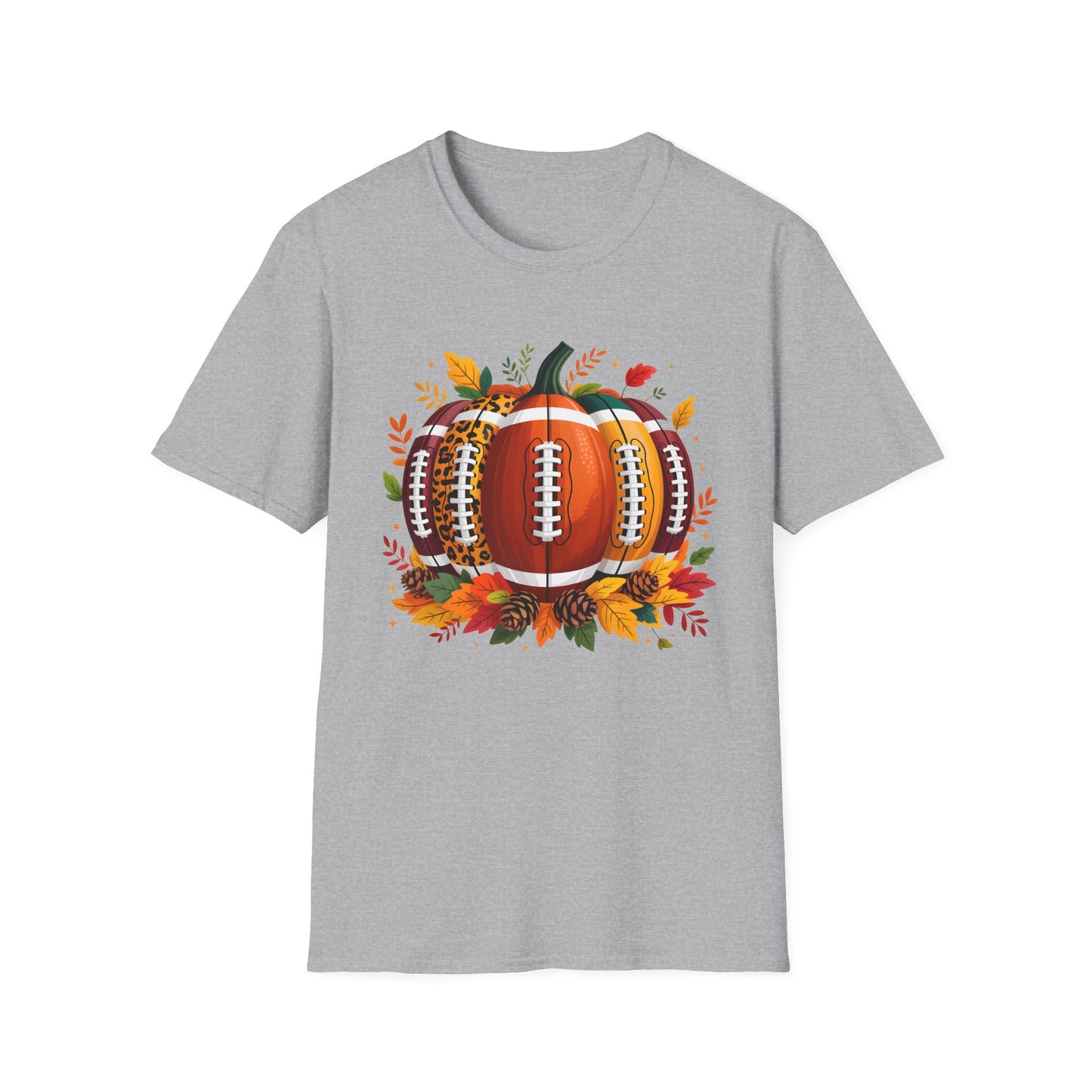 Fall Football Pumpkin T-Shirt, Autumn Apparel, Unisex Tee, Halloween Gift, Cozy Style Shirt
