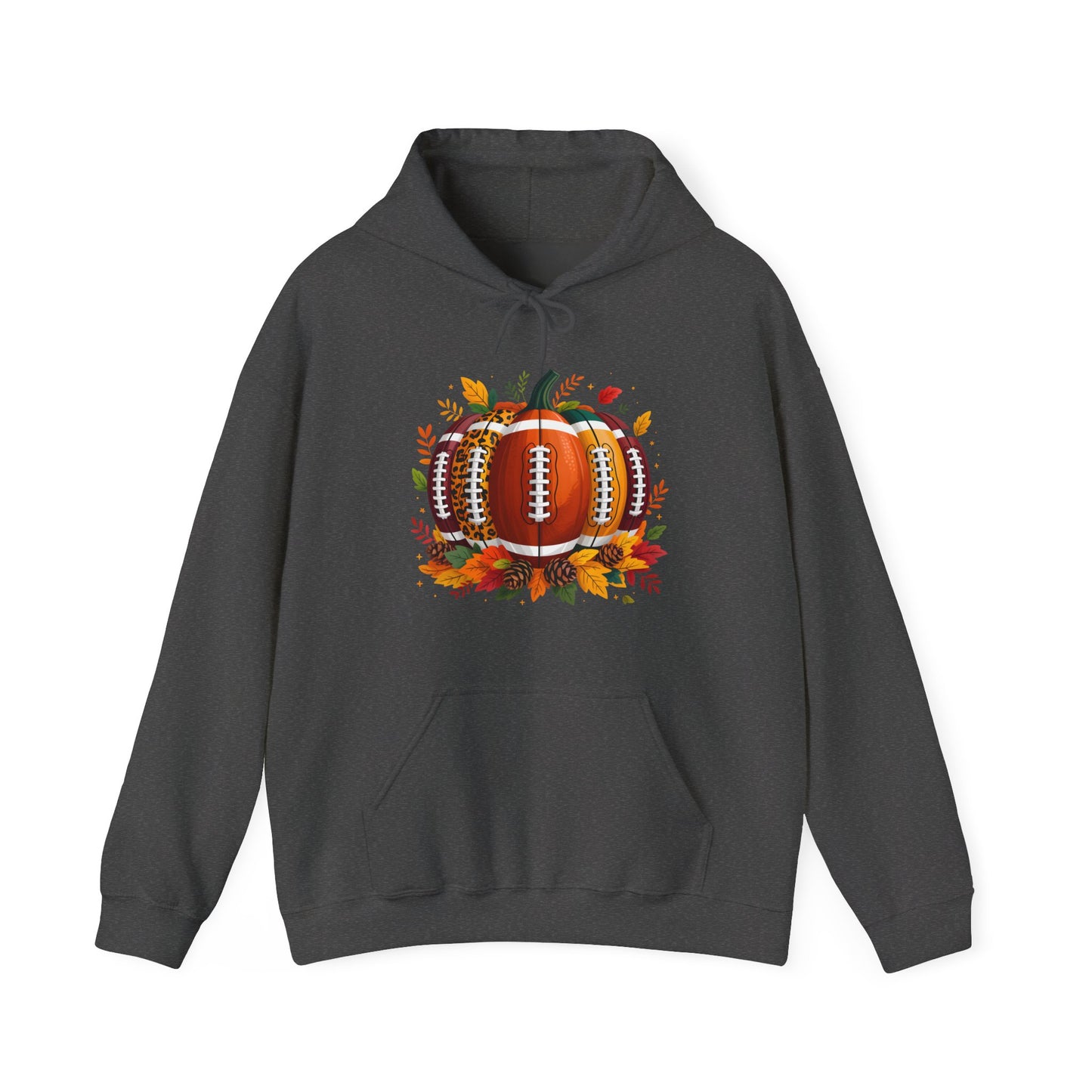 Fall Pumpkin Football Hoodie, Unisex Sweatshirt for Sports Lovers, Autumn Gift, Halloween Apparel, Cozy Casual Wear