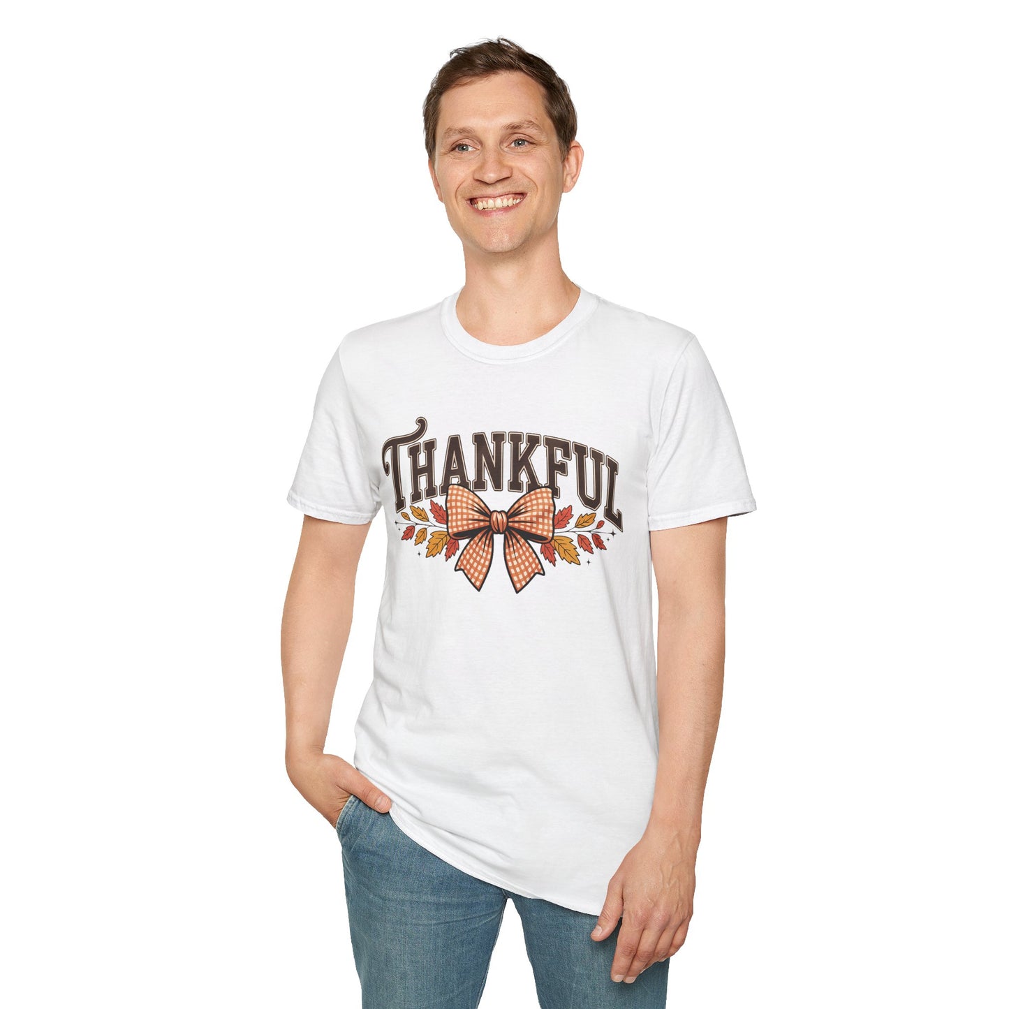 Thankful Fall T-Shirt, Harvest Tee, Thanksgiving Gift, Autumn Apparel, Unisex Softstyle Shirt, Seasonal Wear
