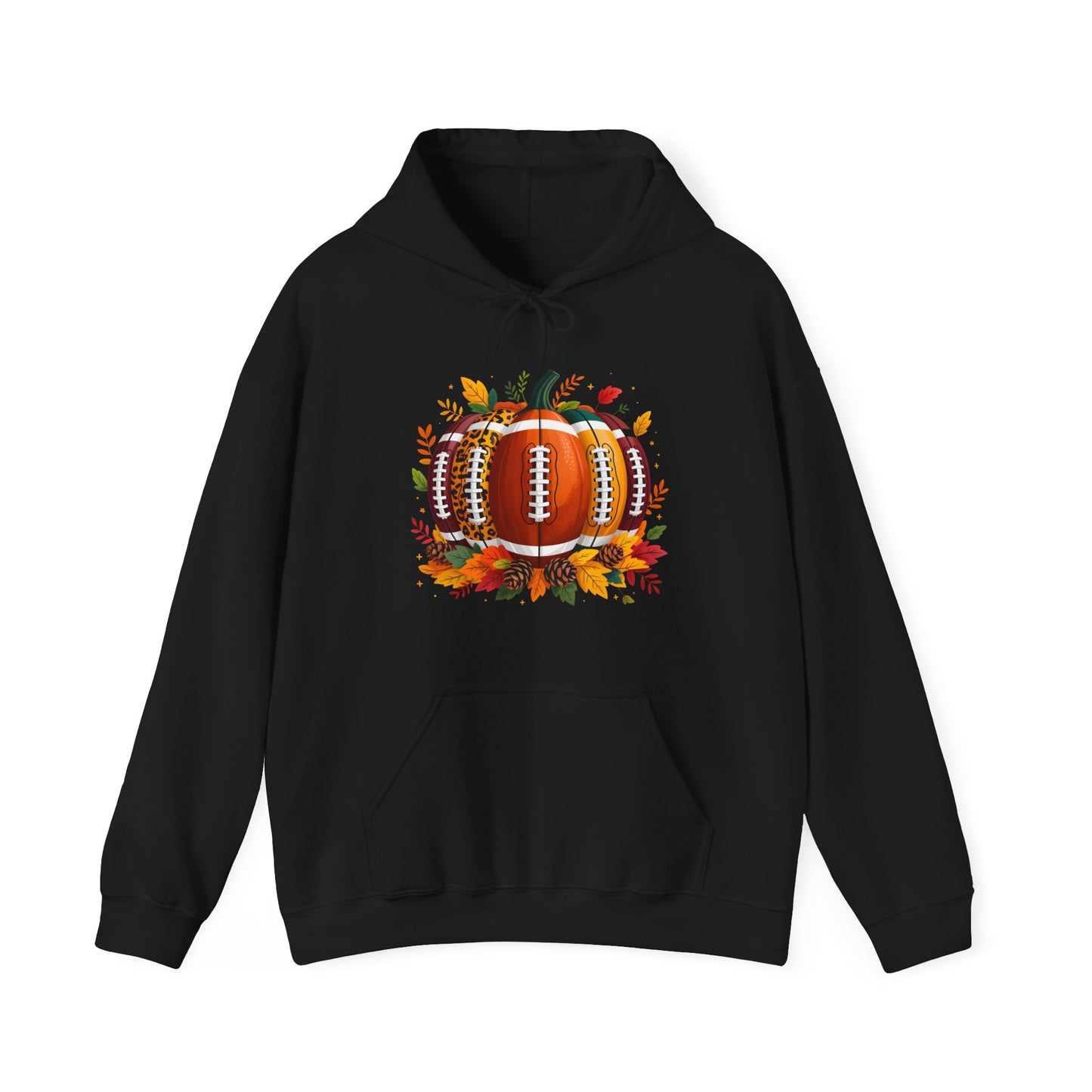 Fall Pumpkin Football Hoodie, Unisex Sweatshirt for Sports Lovers, Autumn Gift, Halloween Apparel, Cozy Casual Wear