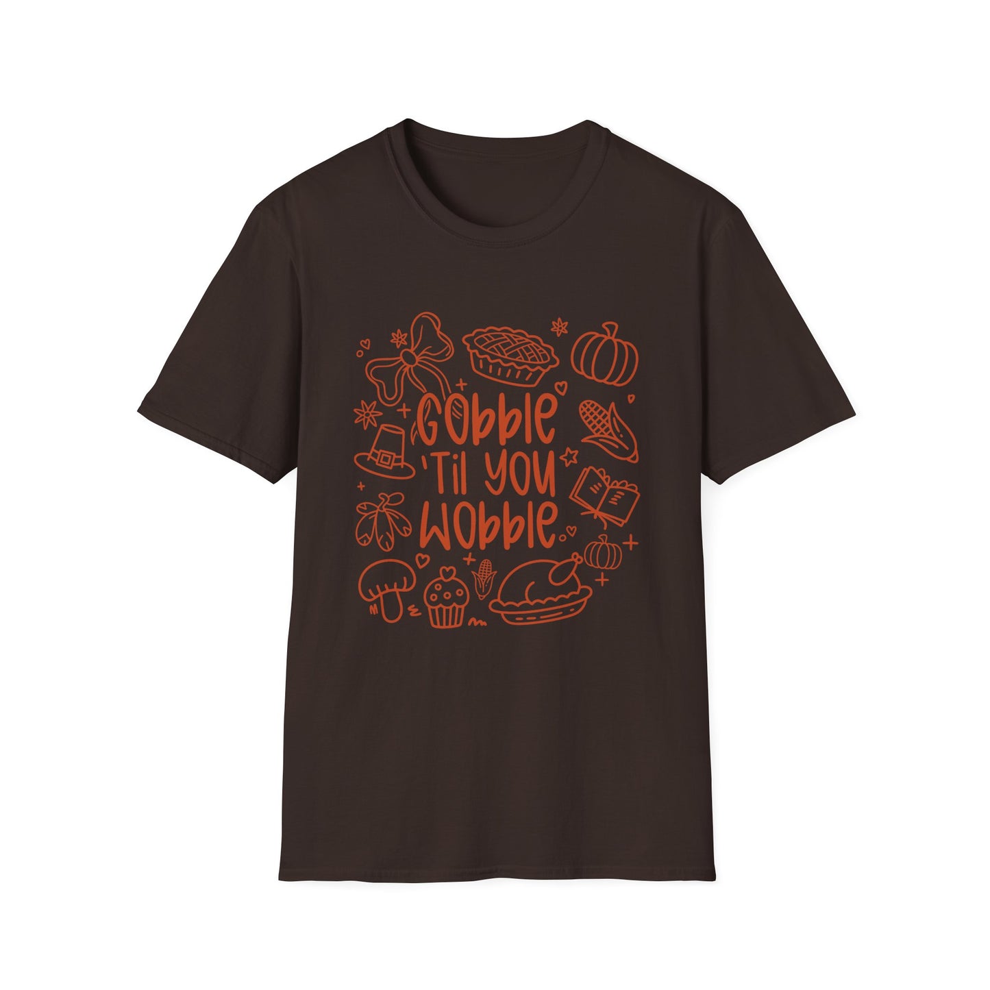 Thanksgiving Fun Unisex T-Shirt, Holiday Apparel, Funny Graphic Tee, Fall Clothing, Gobble 'Til You Wobble Shirt