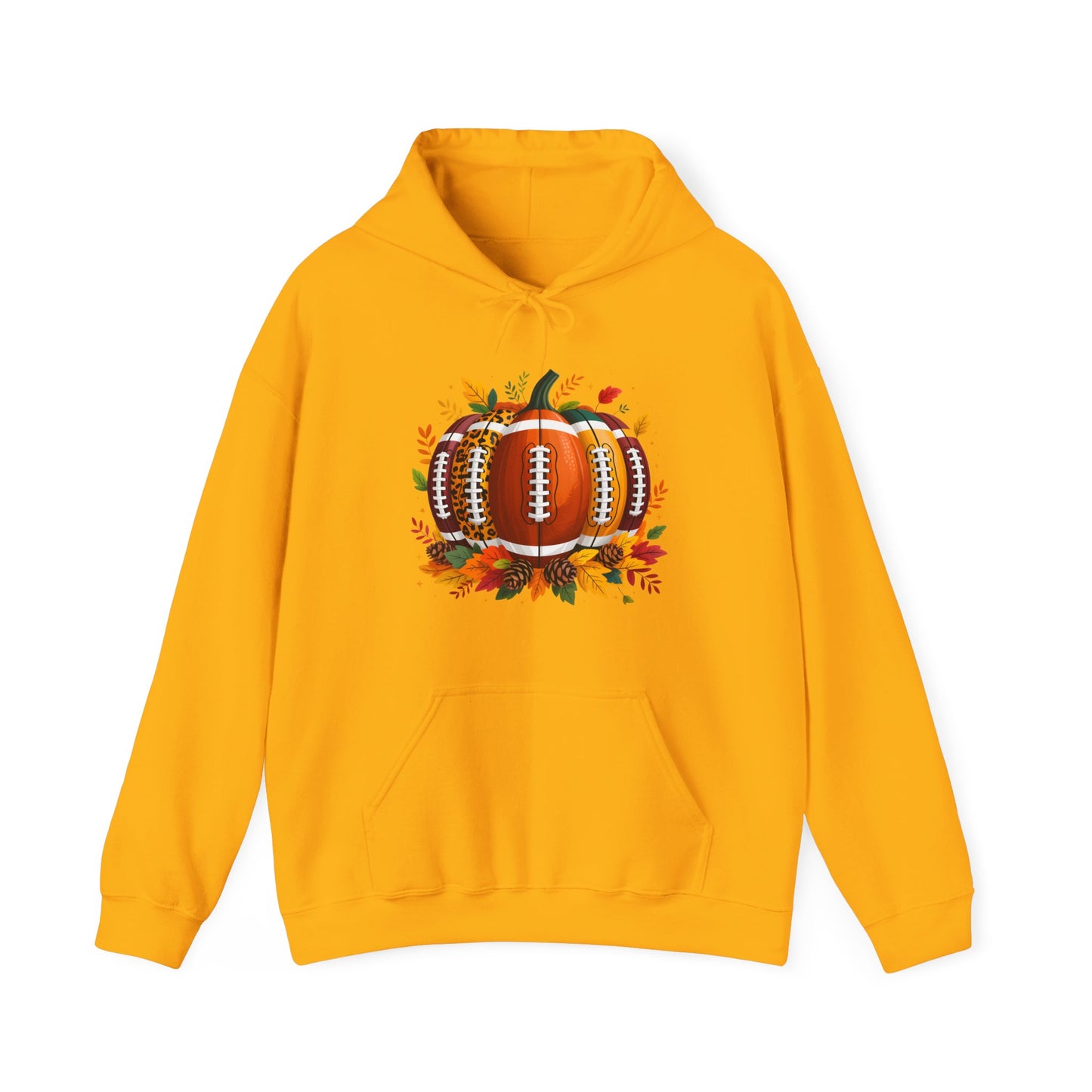 Fall Pumpkin Football Hoodie, Unisex Sweatshirt for Sports Lovers, Autumn Gift, Halloween Apparel, Cozy Casual Wear