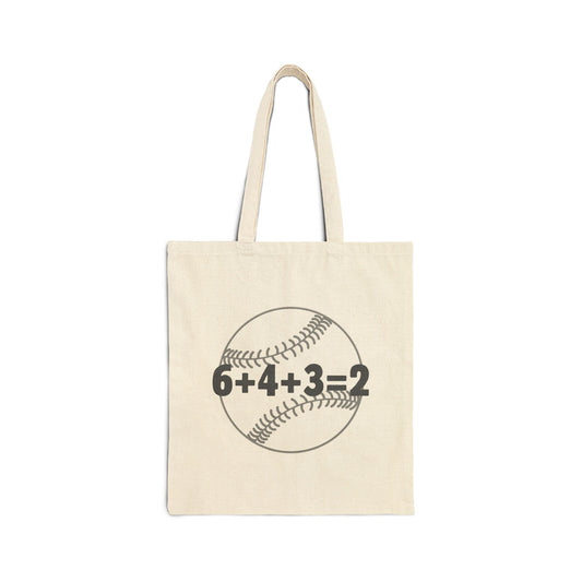 Baseball Double Play Tote Bag, Sporty Canvas Bag, Fun Gift for Coaches, Students, Softball Enthusiasts, Unique Shopping Tote