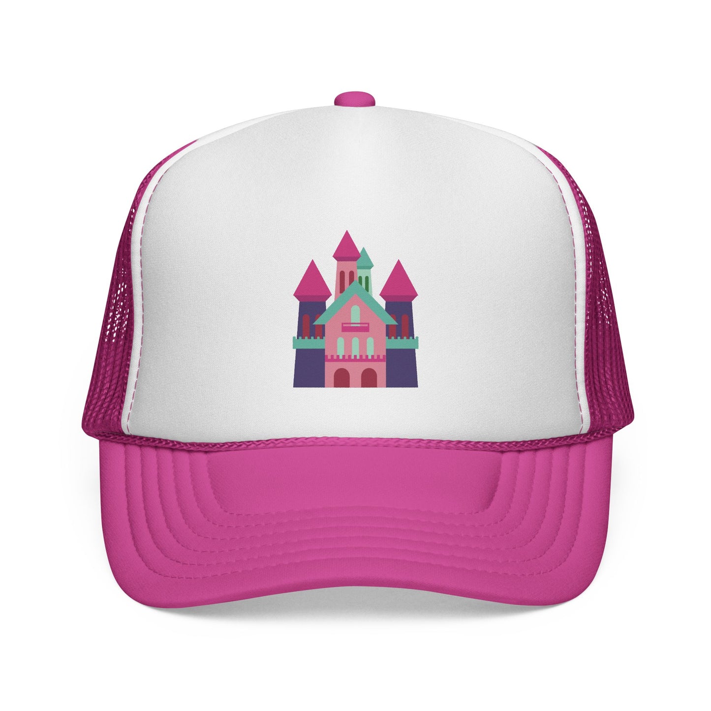 Colorful Castle Trucker Cap - Fun Summer Accessory for Kids, Festival Gear, Gift for Disney Lovers, Parenting Events, Theme Park Outing
