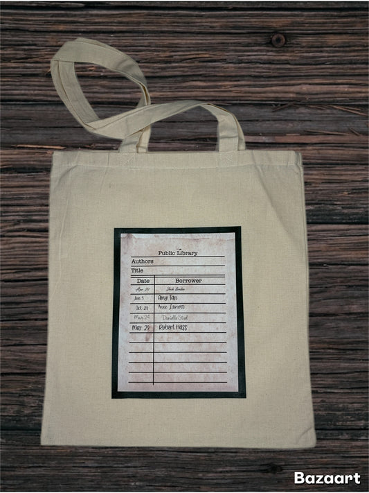 Library Card Canvas Tote Bag