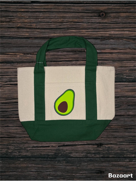 Small Market Tote Bag with Avocado