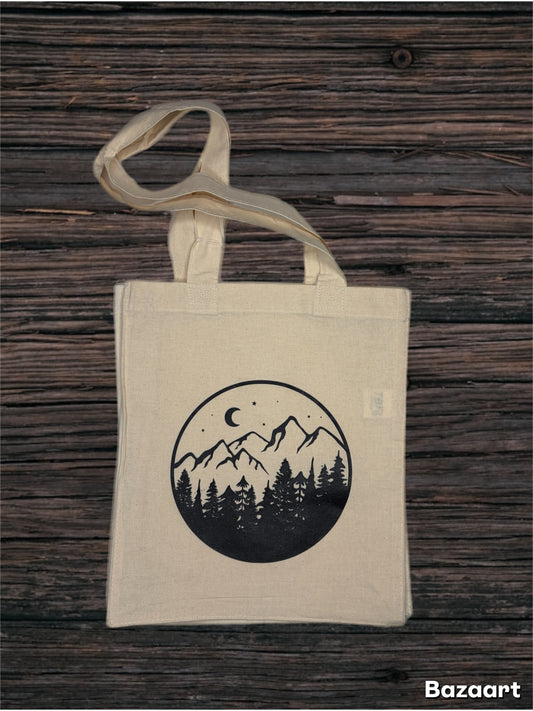 Mountain Canvas Tote Bag Small