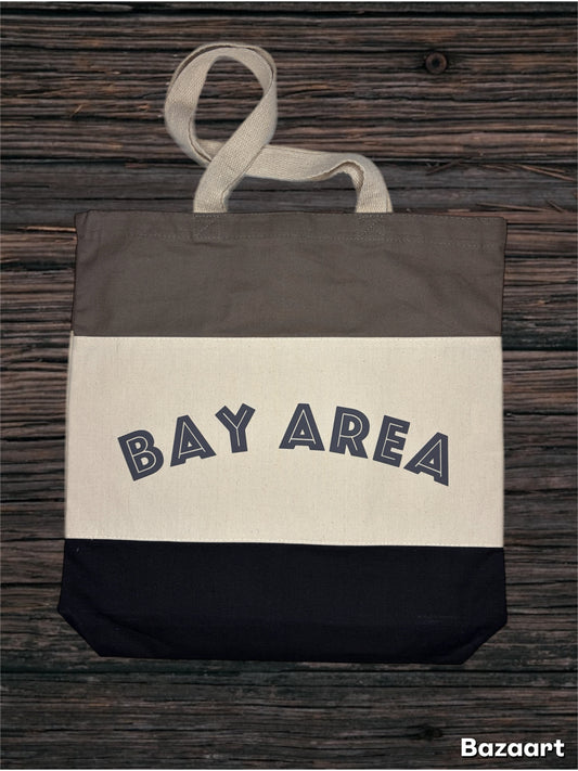 Three Stripe "Bay Area" Canvas Tote Bag