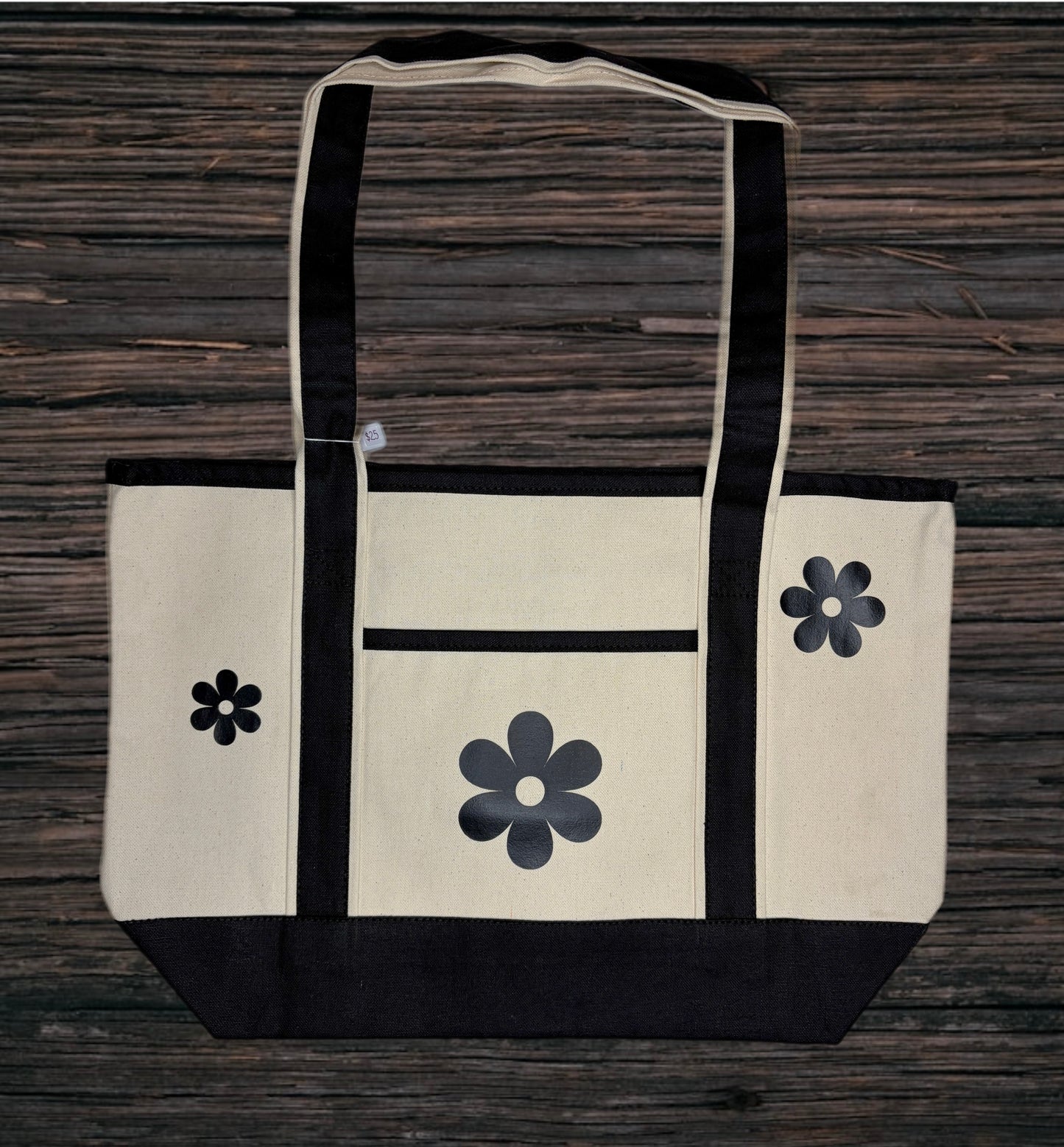 Large Market Tote Bag w/Floral Print