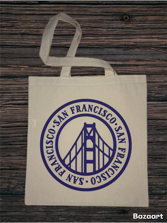 San Francisco Logo (Purple) Canvas Tote Bag