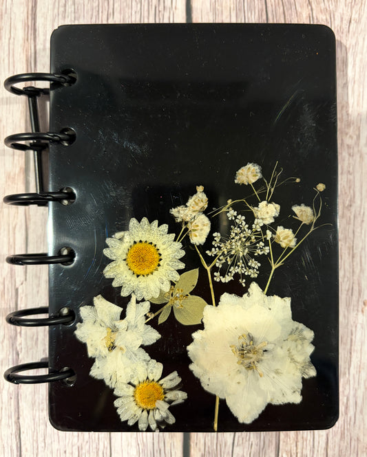 Small Resin Journal with Pressed Dried Flowers