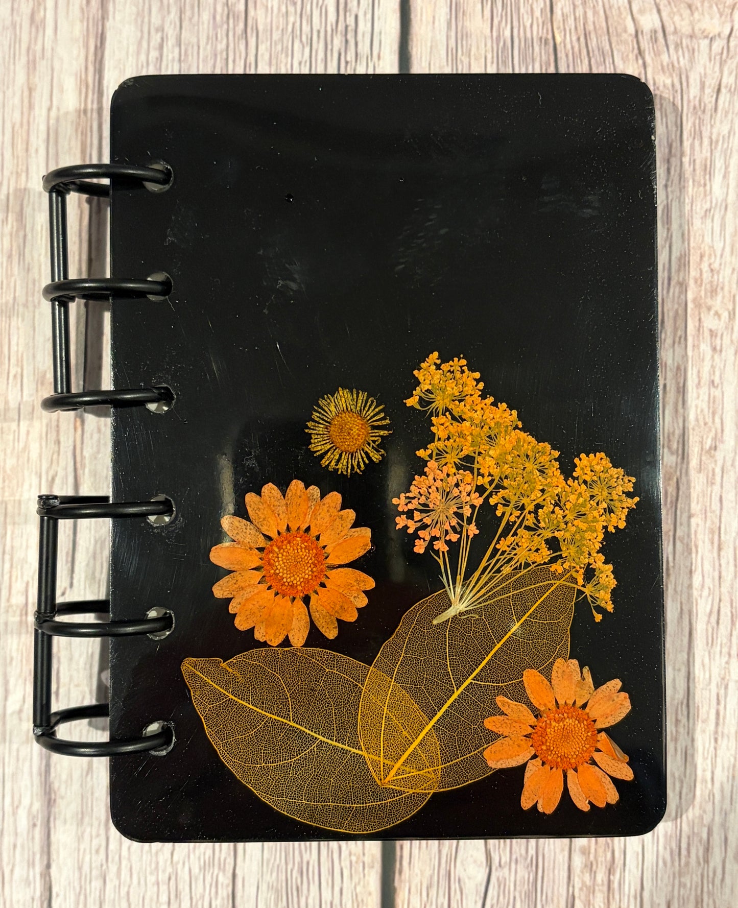 Small Resin Journal with Pressed Dried Flowers