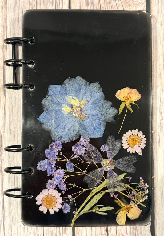 Medium Resin Journal with Pressed Dried Flowers