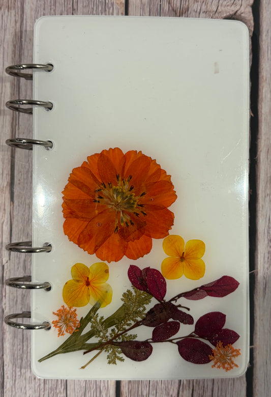 Medium Resin Journal with Pressed Dried Flowers