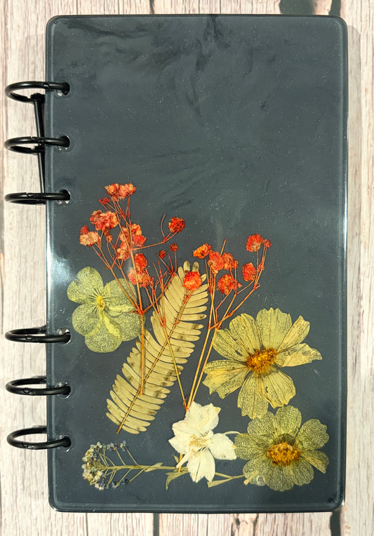Medium Resin Journal with Pressed Dried Flowers