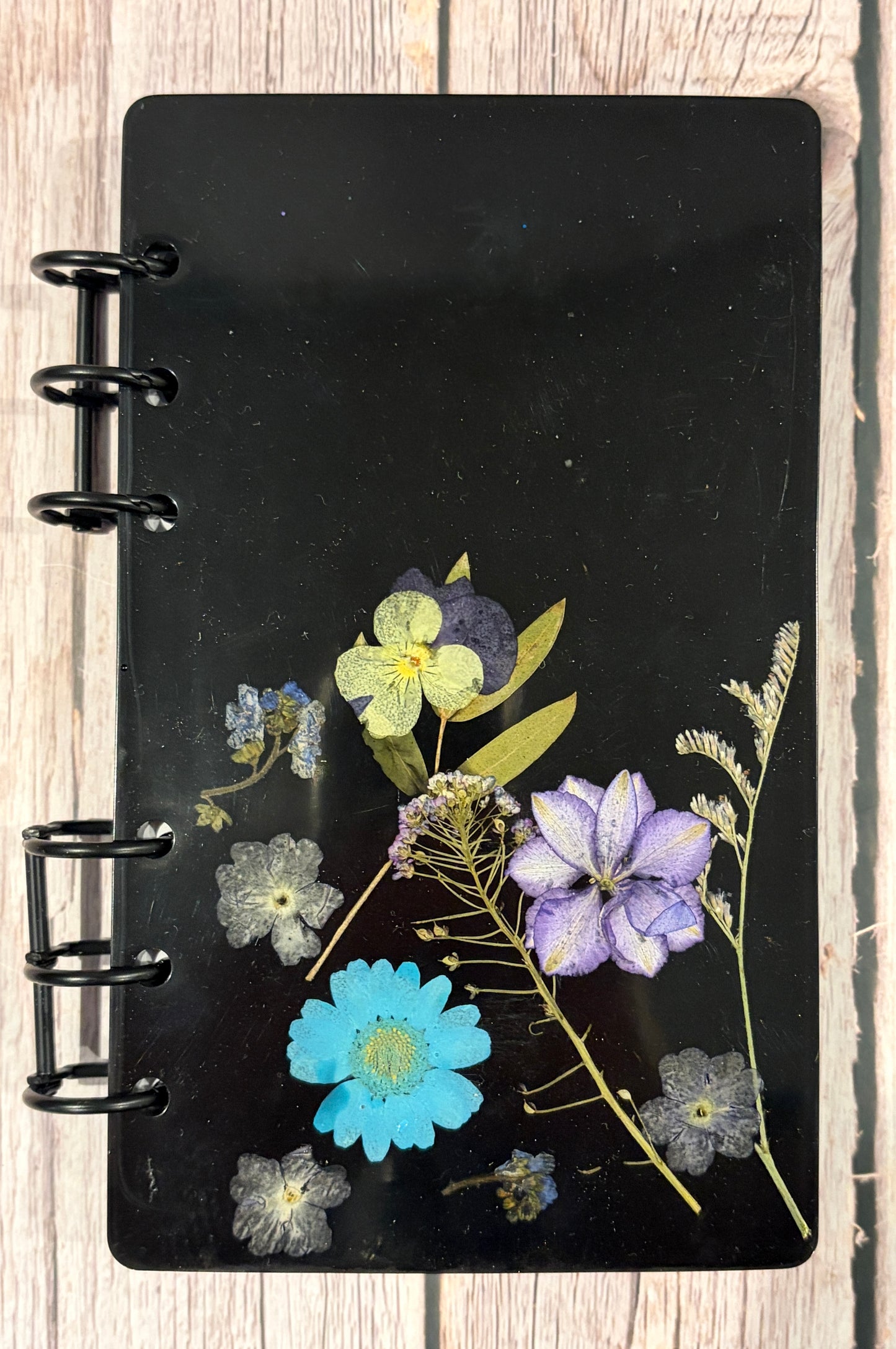 Medium Resin Journal with Pressed Dried Flowers