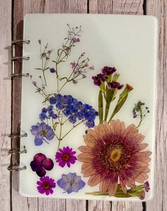 Large Resin Journal with Pressed Dried Flowers